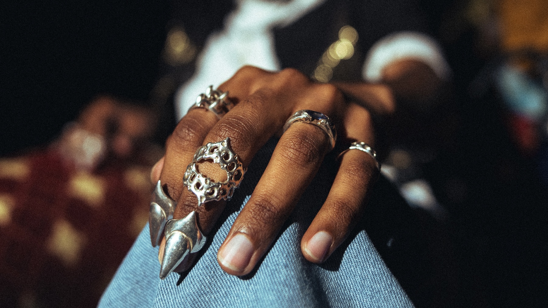Stacked silver rings